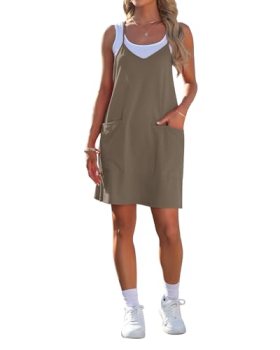 AUSELILY Womens Summer Dress 2026 Sleeveless Casual Mini Dress Spaghetti Strap S