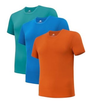 DAVID ARCHY Men’s Undershirt Bamboo Rayon Moisture-Wicking T-Shirts Stretch Crew
