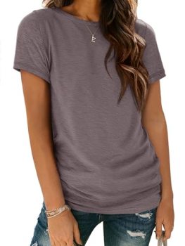 ATHMILE Oversized Tshirts for Women Short Sleeve Round Neck Shirts Summer Top Fa