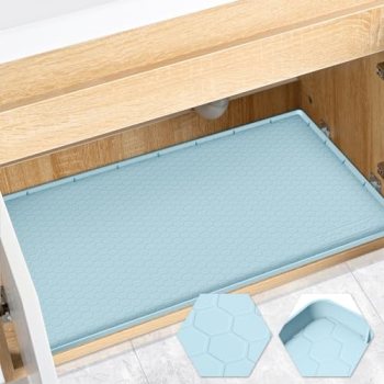 FORWOS Waterproof Under Sink Mat 34″ x 22″