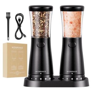 Electric Salt and Pepper Grinder Set with 4.5oz Large Capacity