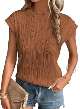 EVALESS Women’s Short Sleeve T Shirts 2026 Fashion Casual Spring Summer Crew Nec