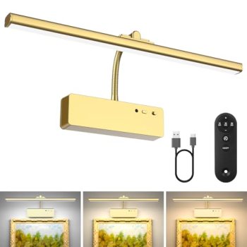 Lightbiz Picture Light, 15.35inch 5400mAh Rechargeable Picture Lights for Wall B