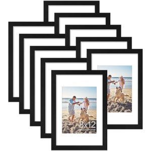 decorUhome 8×12 Picture Frame, Display Pictures 6×8 with Mat or 8×12 without Mat