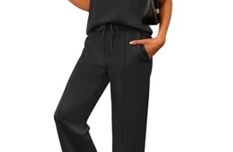 ANRABESS Two Piece Sets for Women Summer Sleeveless Sweatsuits Wide Leg Casual L