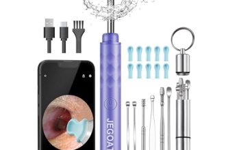 Jegoat Ear Wax Removal, Ear Wax Removal Tool Camera with 1296P HD Camera and 6 L