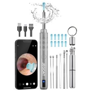 Jegoat Ear Wax Removal, Ear Wax Removal Tool Camera with 1296P HD Camera and 6 L