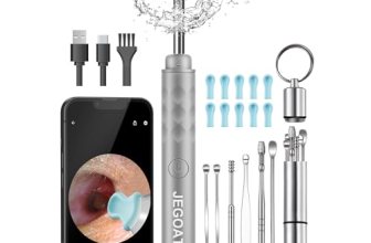 Jegoat Ear Wax Removal, Ear Wax Removal Tool Camera with 1296P HD Camera and 6 L