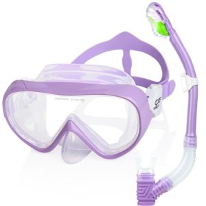 Kids Snorkel Set, Child Diving Mask Anti-Fog Swimming Goggles Dry Snorkel Childr