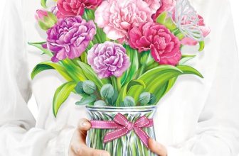 Airpark Mothers Day Gifts Card, 3D Pop Up Carnation Paper Flower Bouquet Birthda