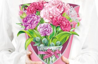Airpark Pop Up Flower Cards, 3D Paper Flowers Bouquet Birthday Card 10’‘ with Bl