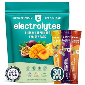 Keppi Electrolytes Powder Packets Tropical Variety 30 Servings