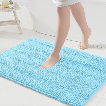 Grandaily Chenille Striped Bathroom Rugs 36×24