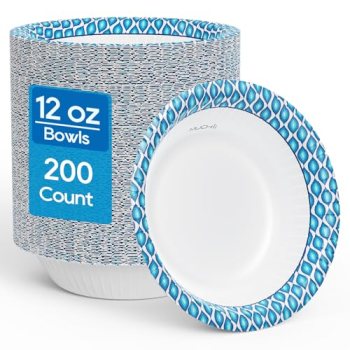 MUCHII 12 Oz Paper Bowls 200 Counts Disposable Bowls