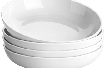 MALACASA 10″ Large Pasta Bowls, 56 OZ White Salad Bowls Soup Bowls, Porcelain Se