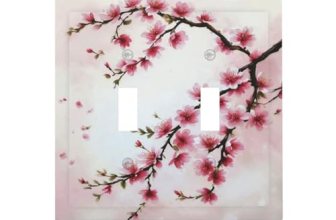 WUYOCHA Branch with Pink Flowers Light Switch Covers Double Toggle 2 Gang Wall P