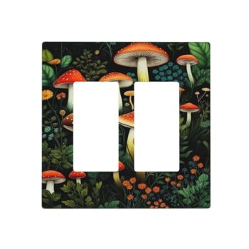WUYOCHA Decorative Outlet Covers Boho Red Mushroom Green Leaf Plants Floral 2 Ga