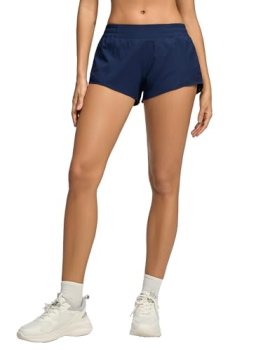 MCEDAR Women’s Running Shorts Low Waisted 2.5″，Lightweight Active Workout Quick