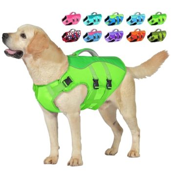 Petglad Dog Life Jacket, High Buoyancy Dog Life Vest with Handle for Swimming Bo