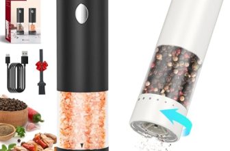 CIRCLE JOY Electric Salt and Pepper Grinder Set Rechargeable Salt and Pepper Mil