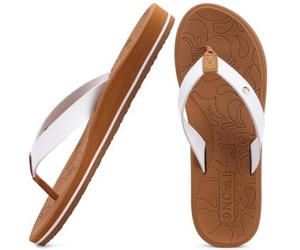 ONCAI Womens Flip Flops for Women Arch Support Yoga Mat Summer Beach Leather Wom
