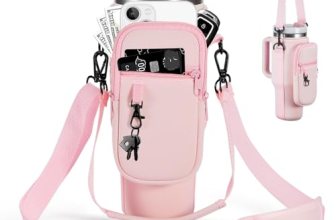 BULKITEM 30oz Water Bottle Carrier Bag with Phone Pocket for Pink Stanley 30 oz