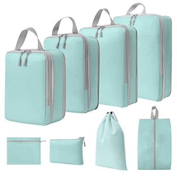 WOOMADA Compression Packing Cubes for Suitcases Travel Essentials 8 Set Expandab