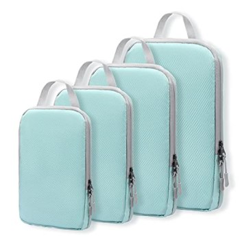 WOOMADA Compression Packing Cubes for Suitcases Travel Essentials 4 Set Expandab
