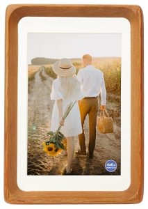 XKIILH 4×6 Picture Frames Teak Solid Wood with Real Glass Vertical Horizontal St