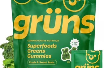 Gruns Adult Sugar-Free Super Greens Multivitamin Gummies