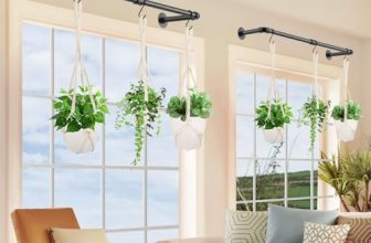 2Pcs Plant Hanging Rod, with 6Pcs Macrame Plant Hangers and 6 Hooks
