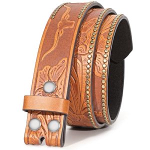 BELTROAD Western Belts for Men Women Cowboy Cowgirl Belt Straps Longhorn Bull Fl