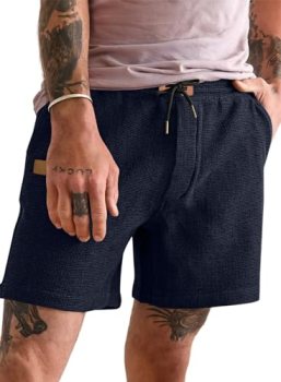 JMIERR Men’s SweatShorts Casual Elastic Waist Waffle Jogger Workout Shorts Summe