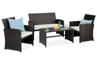 Best Choice Products 4-Piece Outdoor Wicker Patio Conversation Furniture Set for