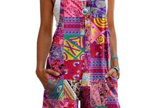 YESNO Women Summer Casual Loose Rompers Sleeveless Boho Floral Spaghetti Straps