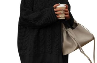 Okiwam Women’s Oversized Sweaters Crewneck Cable Knit Pullover Casual Loose Fall