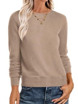 ANRABESS Sweaters for Women Long Sleeve Lightweight Crewneck Soft Basic Knit Loo