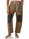 PLNOTME Womens Baggy Barrel Horseshoe Jeans Wide Leg Patchwork Low Rise Denim Pa