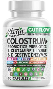 Clean Nutraceuticals Colostrum Supplement Capsules Probiotics Pills Prebiotics