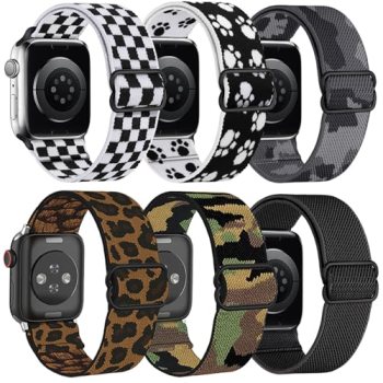 MITERV 6 Pack Stretchy Solo Loop Compatible with Apple Watch Band 38mm 40mm 41mm