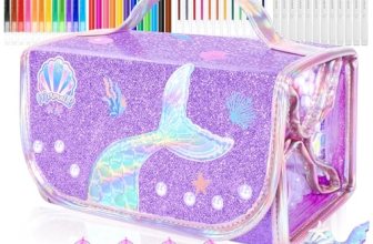 70PCS Mermaid Washable Markers Set with Glitter Pencil Case