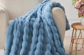 Lotus Karen Faux Fur Throw Blanket Sky Blue