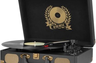 Vinyl Record Player Bluetooth Turntable 3-Speed Suitcase Portable Vintage Belt-D