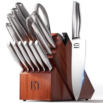 KnifeSaga Knife Set Premium, Japanese High Carbon Stainless Steel 14 Pcs Kitchen