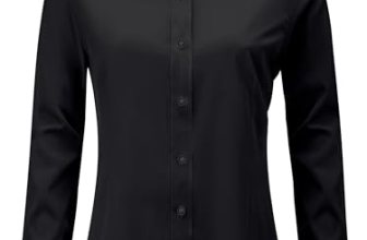 hearain Black Dress Shirts Button Down Long Sleeve for Women Dressy Tops Western