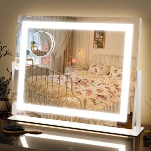 FENNIO Vanity Mirror with Lights 22”x18” Makeup Mirror with Lights