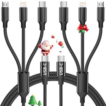 Travel Essentials,Dual Type-C 3 in 1 Multi Charging Cable