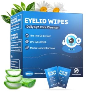 60PCs Eyelid & Lash Wipes with Hyaluronic Acid