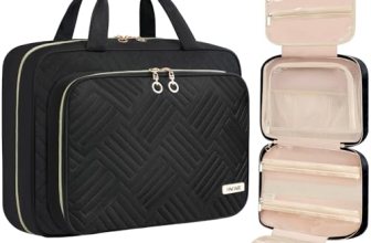 BAGAIL Hanging Toiletry Bag for Women Water-resistant Cosmetic Bag Large Capacit