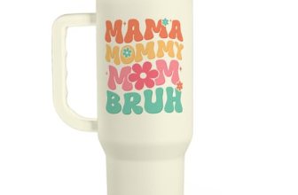 Mom Tumbler with Handle 40oz, Mama Mommy Mom Bruh Cup Stainless Steel Insulated
